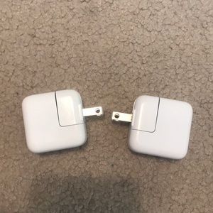 Two Apple charging blocks